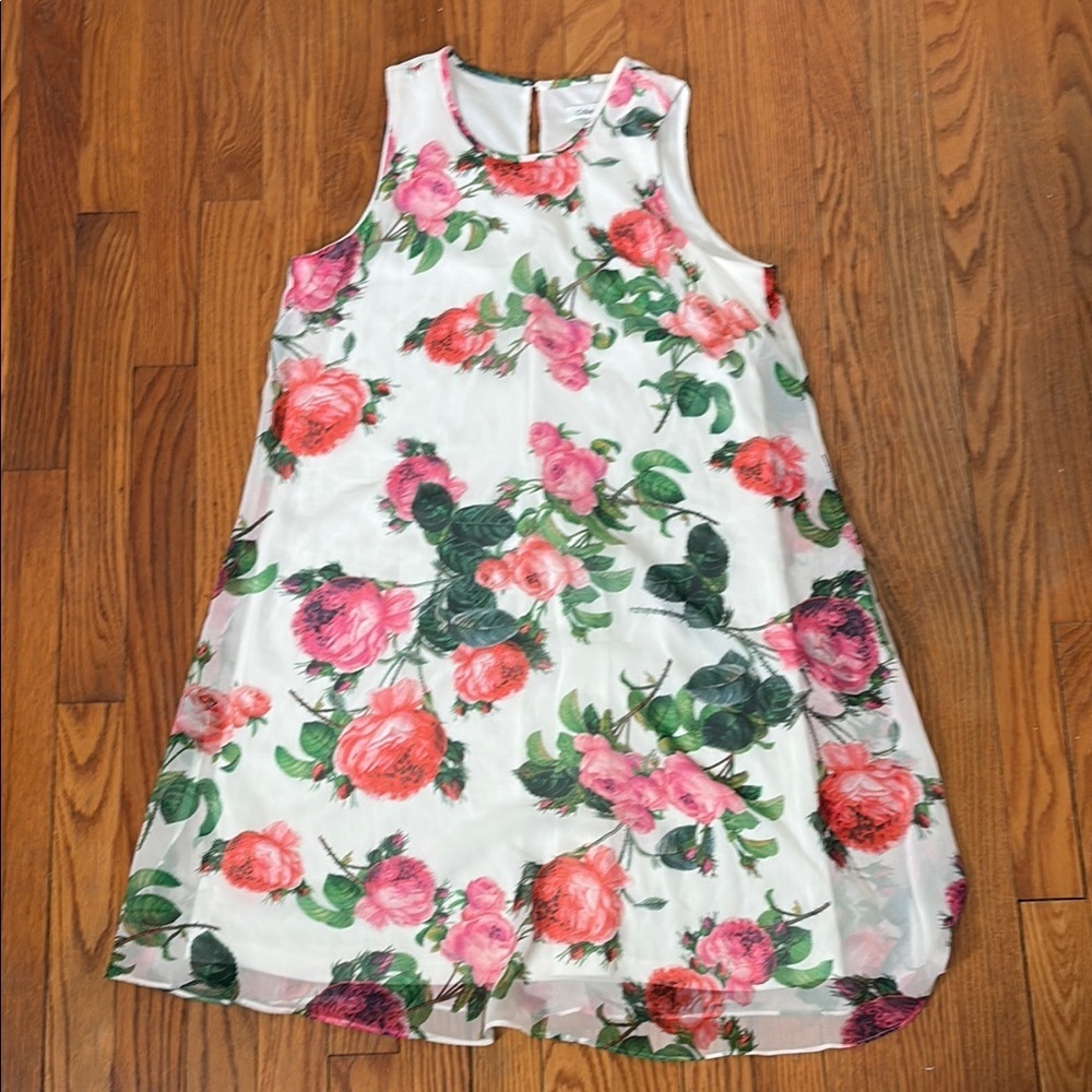 Calvin Klein Shift Dress Floral‎ white size 6